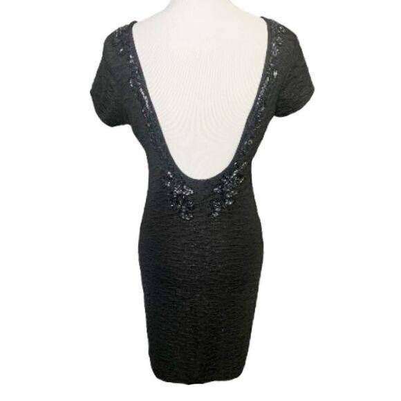 FREE PEOPLE Bringing Sexy Back Black Metallic Beaded Mini Dress‎ Size Medium - Picture 2 of 10